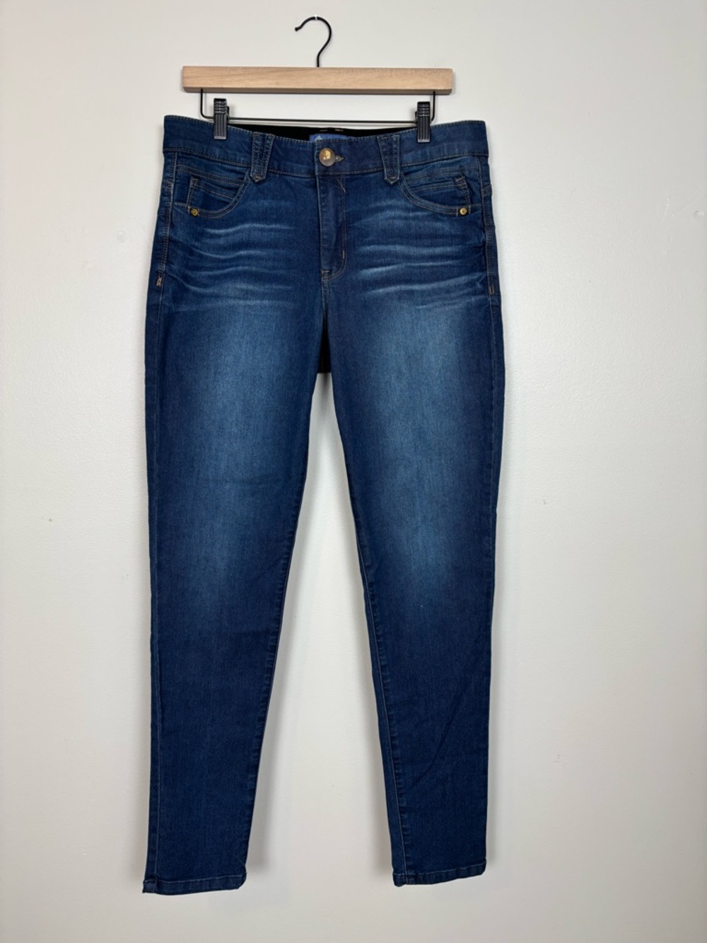 Democracy Jeans Womens 12 Blue Ab Solution Booty Lift Stretch Denim Jeggings
